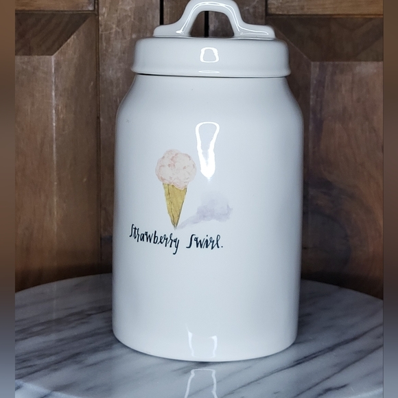 Rae Dunn Strawberry Swirl Canister - Picture 3 of 13